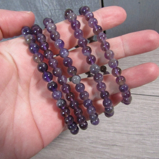 Amethyst Gemstone Beaded Bracelet 6mm