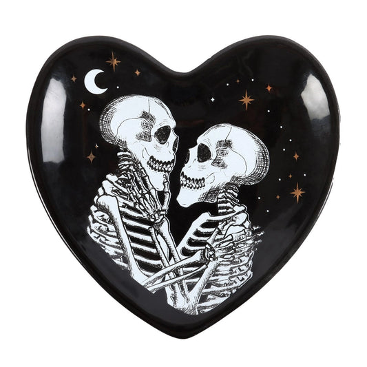 Skeleton Lovers Heart Trinket Dish