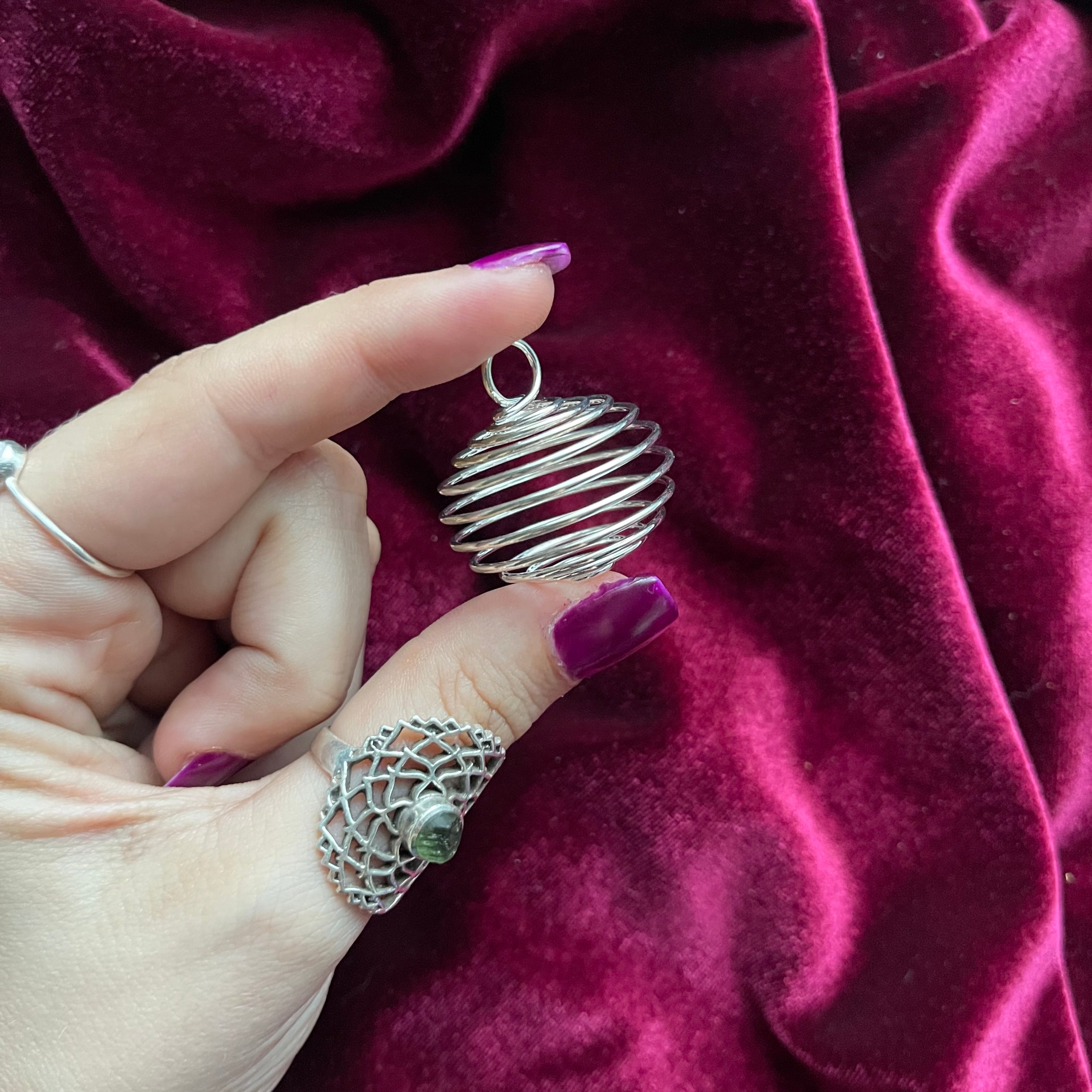Spiral Crystal Cage Pendant