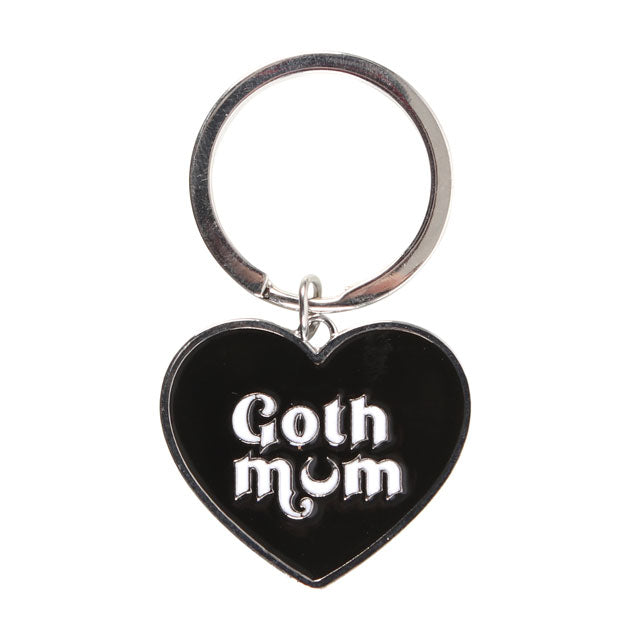 Goth Mum Black Heart Keyring