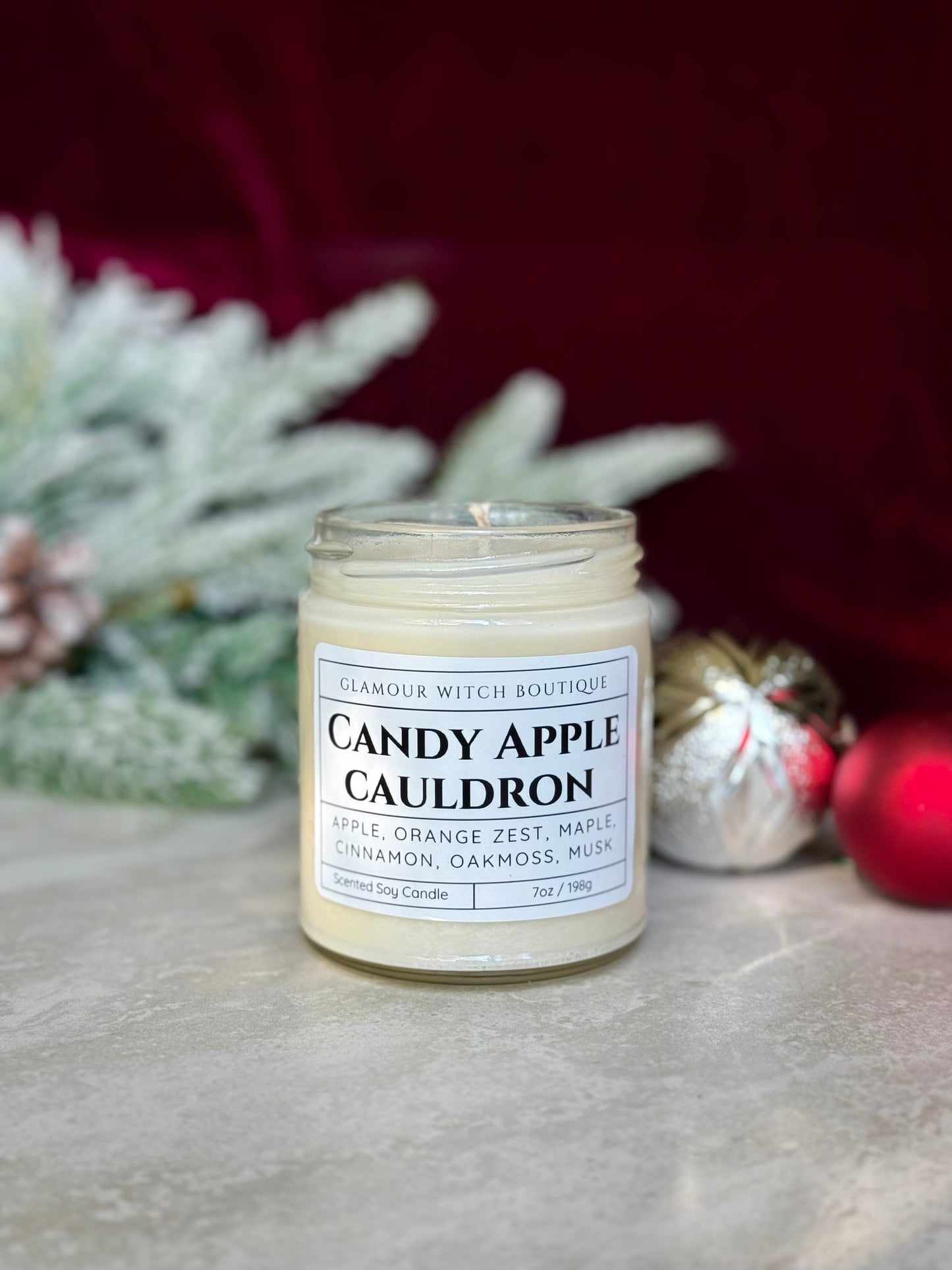 Candy Apple Cauldron Candle