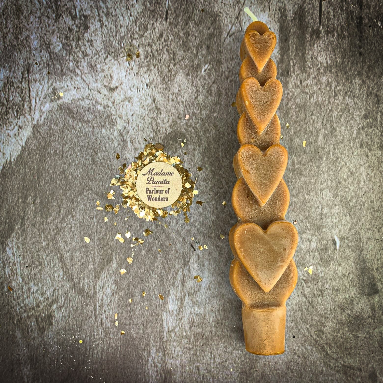 Beeswax Love Spell Heart Taper Candle