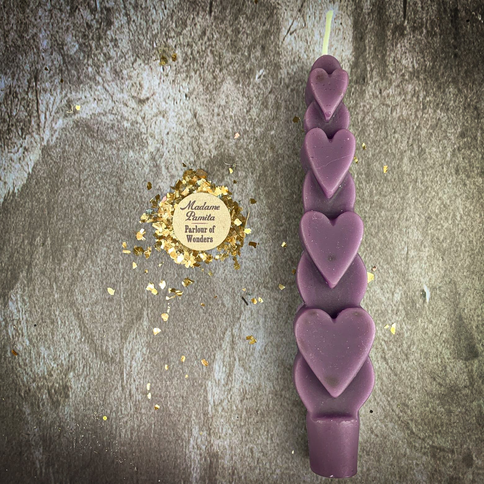 Beeswax Love Spell Heart Taper Candle