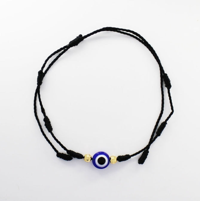 7 Knot Evil Eye Black Adjustable Bracelet