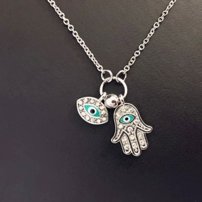 Evil Eye Necklace with Hamsa Hand