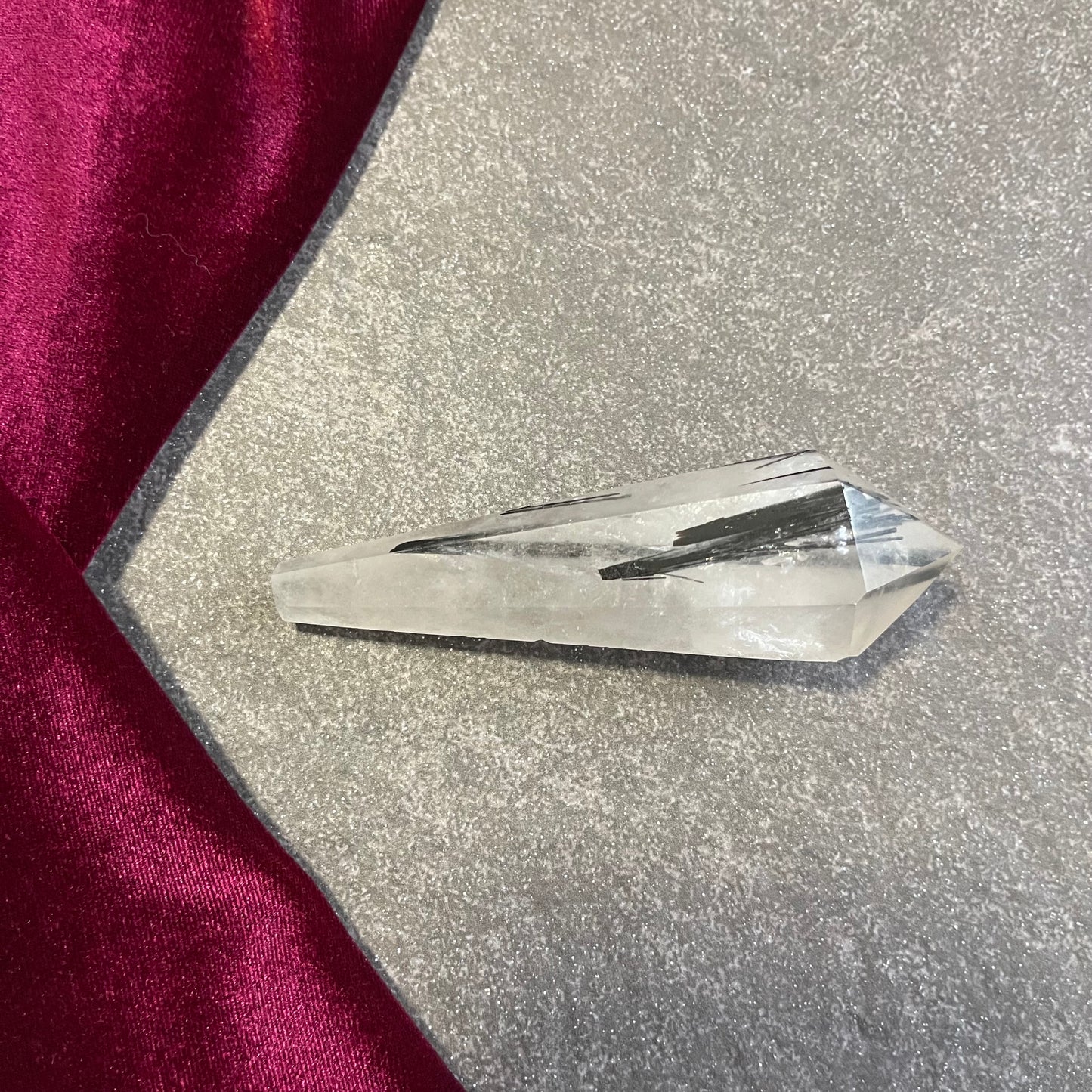 Black Tourmaline in Quartz Wand