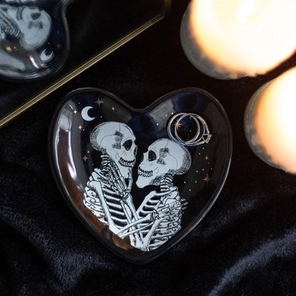 Skeleton Lovers Heart Trinket Dish