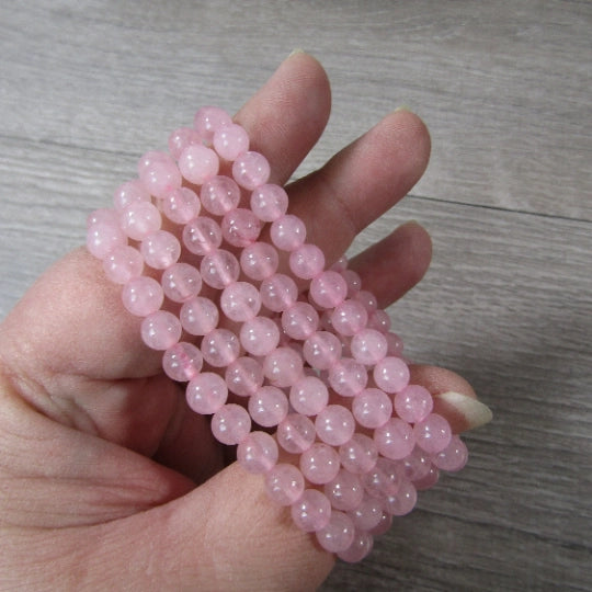 Rose Quartz Gemstone Beaded Bracelet 6mm