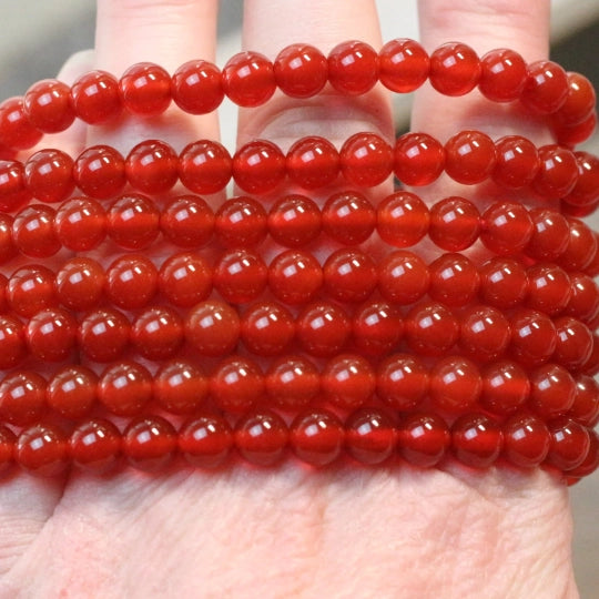 Carnelian Gemstone Beaded Bracelet 6mm