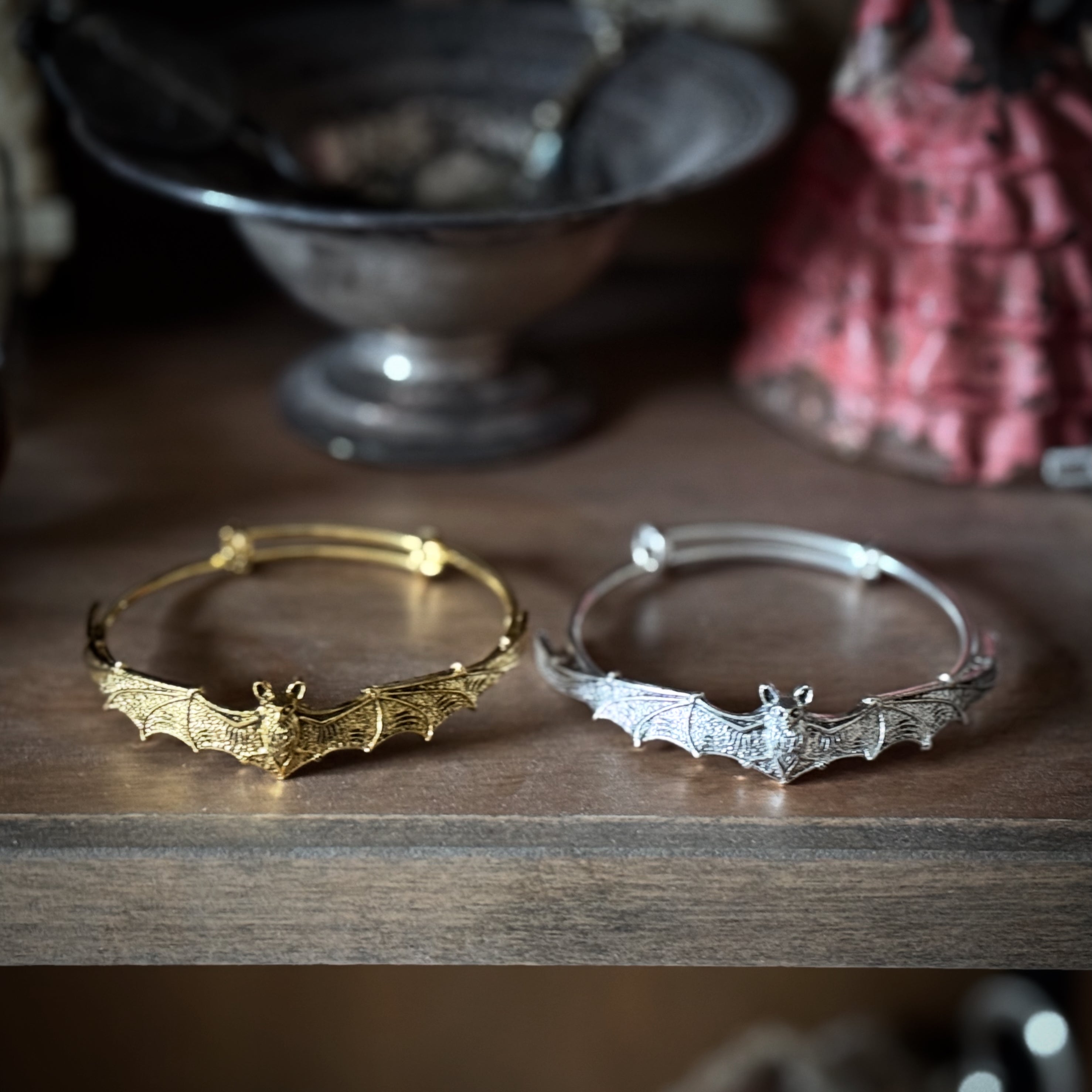 Victorian Bat Bracelet in Gold