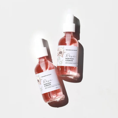 Handcrafted Rose Water Facial Toner, ALL Skin Types -- Organic Soothing, Hydrating Skin Care