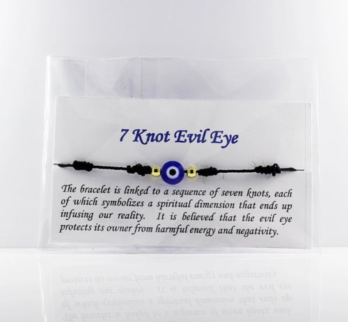 7 Knot Evil Eye Black Adjustable Bracelet