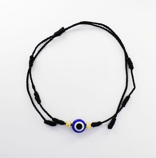 7 Knot Evil Eye Black Adjustable Bracelet