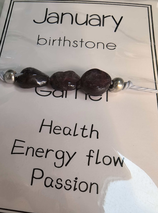 Handmade Birthday Stone Natural Stone Bracelet with Card