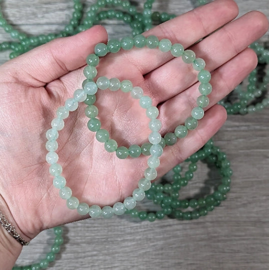Green Aventurine Gemstone Beaded Bracelet 6mm
