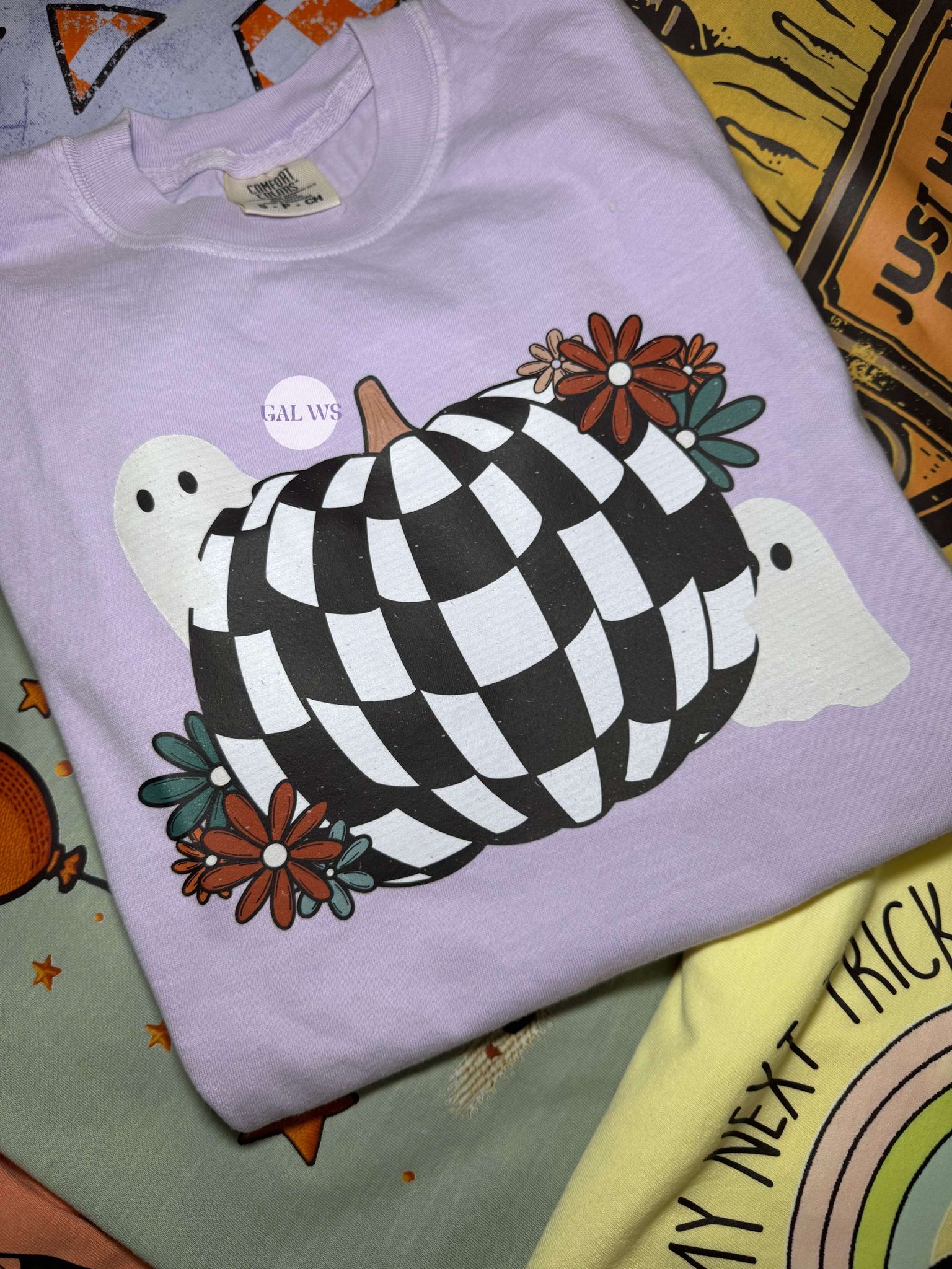 Checkered Pumpkin & Ghosts