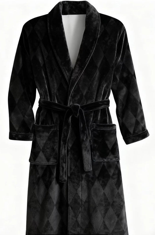 Fleece Robe - Distressed Harlequin