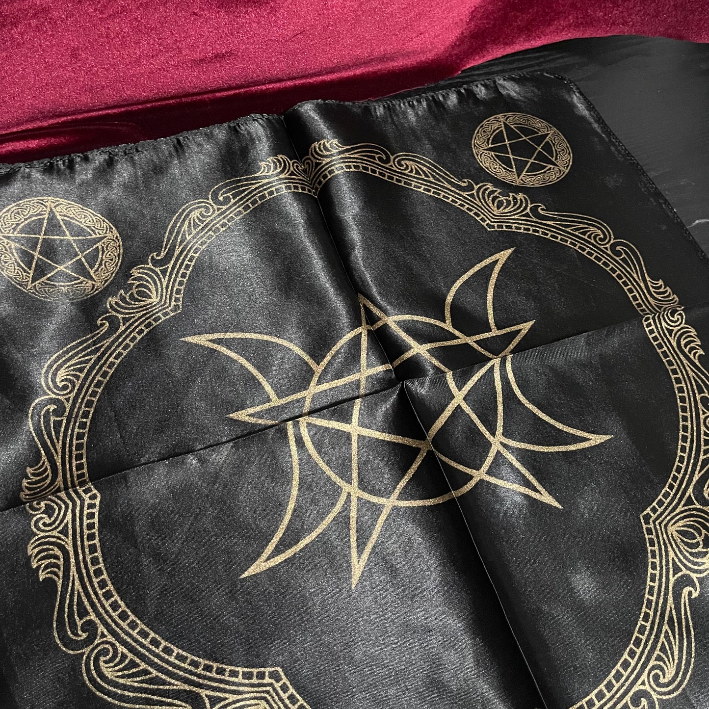 Triple Moon Pentagram - Altar Cloth